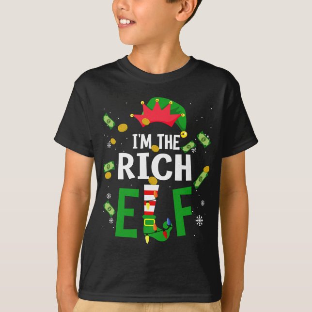 Camiseta Soy los Navidades familiares de Elf Ricos que coin (Anverso)