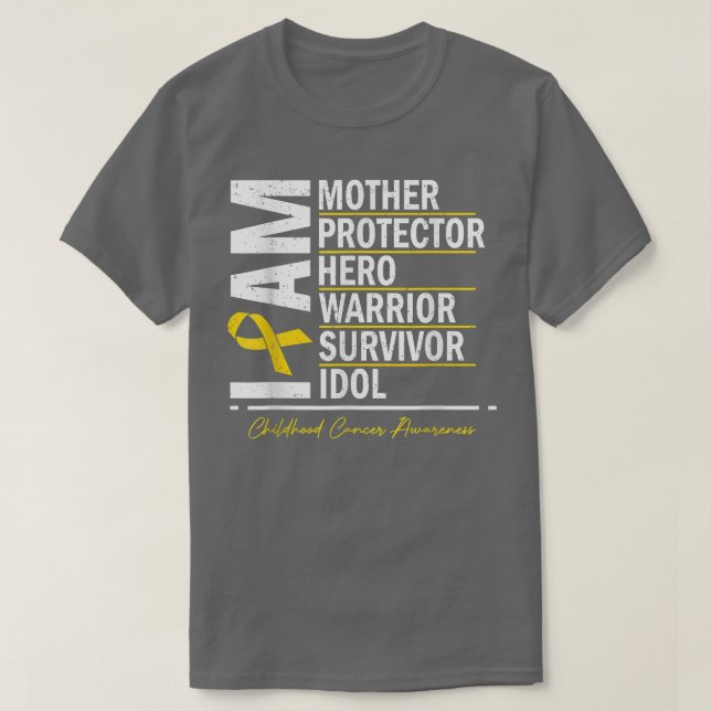 Camiseta Soy Madre Héroe Guerrero Sobreviviente Cáncer Infa (Diseño del anverso)