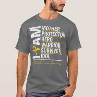 Camiseta Soy Madre Héroe Guerrero Sobreviviente Cáncer Infa