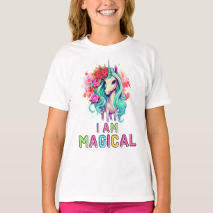 Camiseta Soy Magia Floral Unicornio