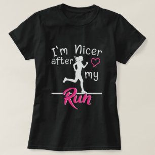 Camiseta Soy más amable después de mi carrera Divertido par