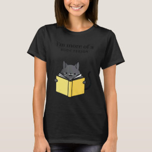 Camiseta Soy más un libro de lectura de gatos en Tuxedo