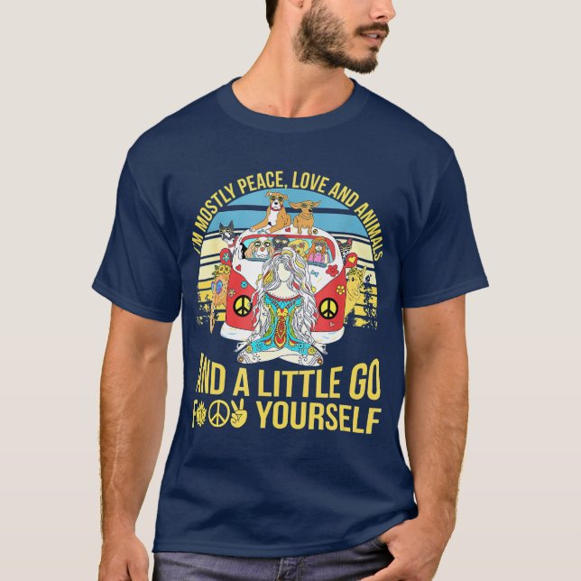 Camiseta Soy Mayormente Paz Amor Y Ligera Pequeña Marcha F (Anverso)
