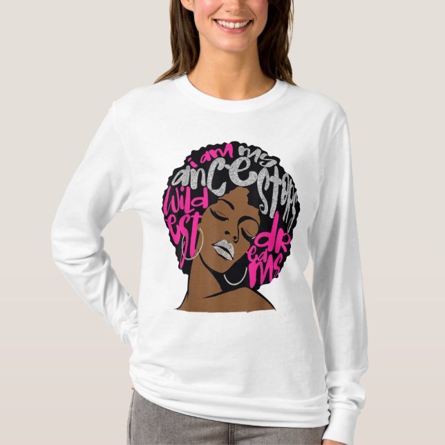Camiseta Soy Mis Ancestros Soñan Bubblegum Afro B Rosado Ca (Anverso)