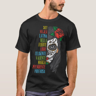 Camiseta Soy mujer Latina Sugar Skull Mujeres Cinco De Mayo