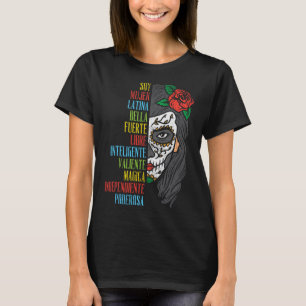 Camiseta Soy mujer Latina Sugar Skull Mujeres Cinco De Mayo