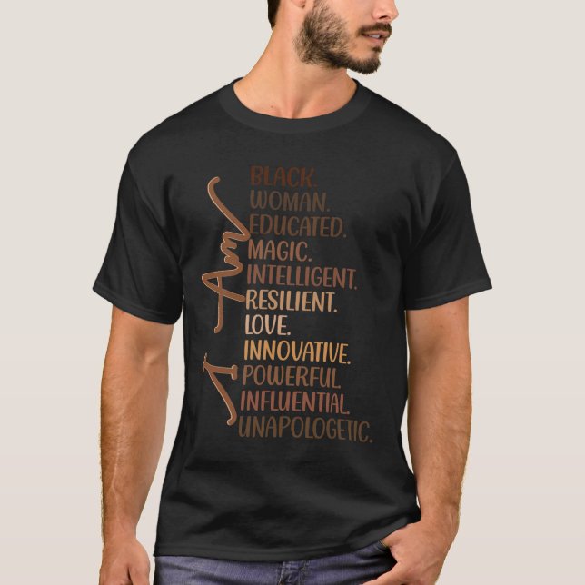 Camiseta Soy mujer negra educada Melanin Black History Mo (Anverso)