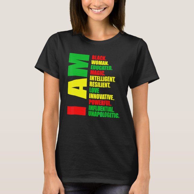Camiseta Soy mujer negra educada Melanin Black History Mo (Anverso)