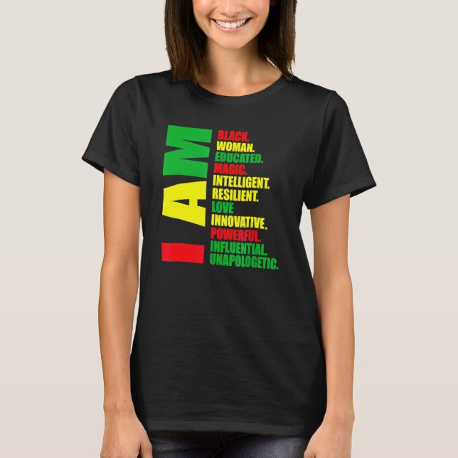 Camiseta Soy mujer negra educada Melanin Black History Mo (Anverso)