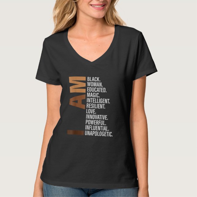 Camiseta Soy mujer negra educada Melanin Black History Mo (Anverso)