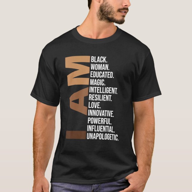 Camiseta Soy mujer negra educada Melanin Black History Mo (Anverso)