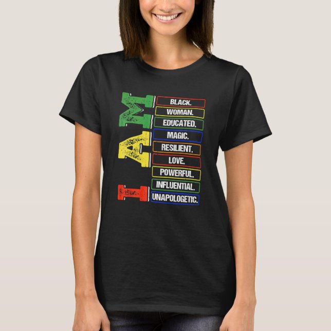 Camiseta Soy mujer negra educada Melanin Black History Mo (Anverso)