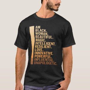 Camiseta Soy Mujer Negra Hermosa Inteligente Histo Negro