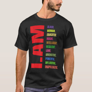 Camiseta Soy mujer negra, historia, Chica negro educado