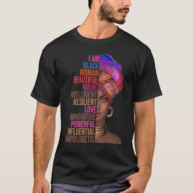 Camiseta Soy Mujer Negra Mes de Historia Negra Reina Melani (Anverso)