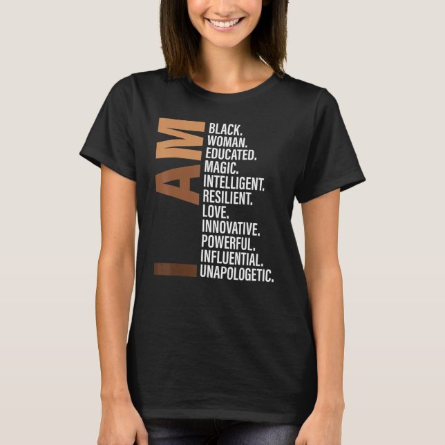 Camiseta Soy mujer negra Mes de historia negra sin remordim (Anverso)