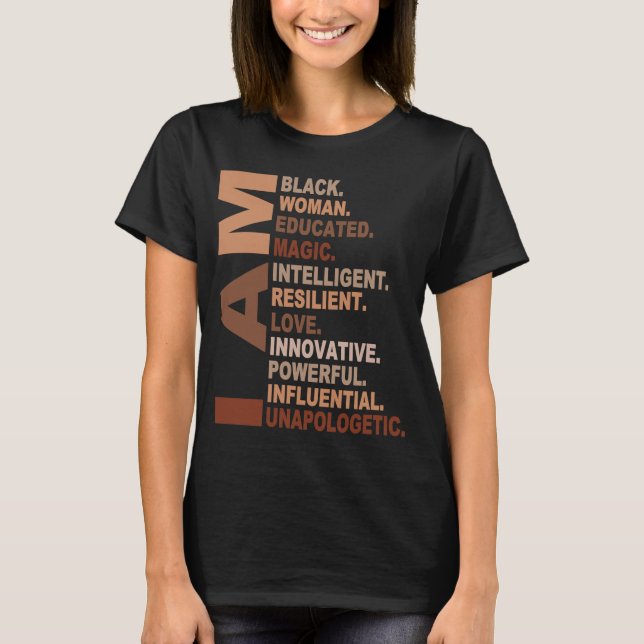 Camiseta Soy mujer negra Mes de historia negra sin remordim (Anverso)