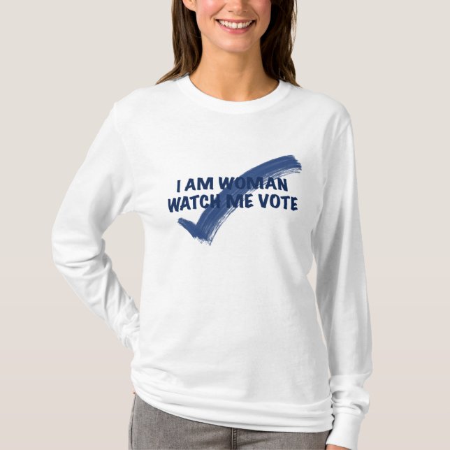 Camiseta Soy Mujer Observarme Votar Azul (Anverso)