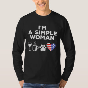 Camiseta Soy Mujer Simple Vino Perros Café Línea Azul Coraz