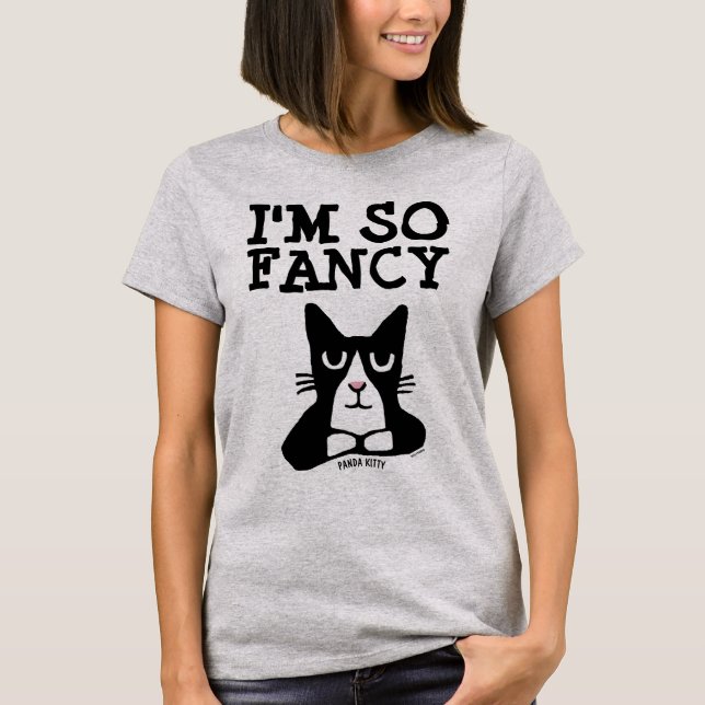 Camiseta Soy muy FANCY Tuxedo Cat camisetas, Panda Kitty Lo (Anverso)