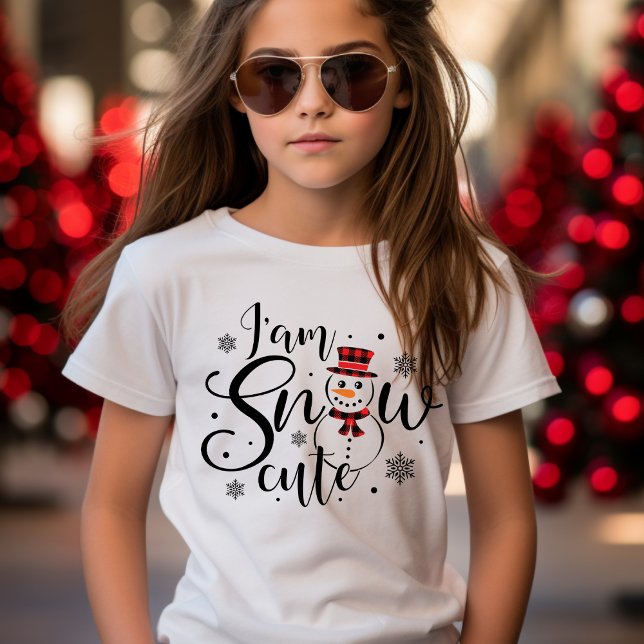 Camiseta Soy Navidades de Chicas de nieve vacacionando con  (I am Snow Cute Holiday Snowman Girls Christmas T-Shirt)
