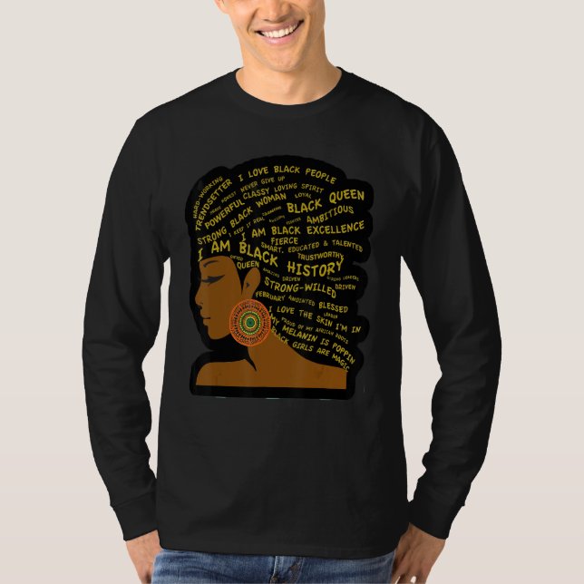 Camiseta Soy negra historia afroamericana mujer negra (Anverso)
