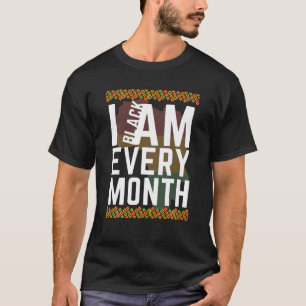 Camiseta Soy negro cada mes 2022 hombres afroamericanos
