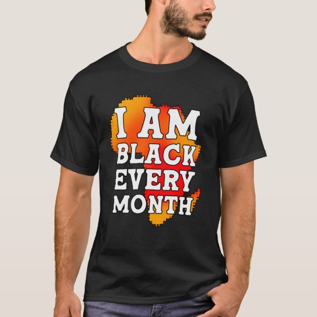 Camiseta Soy negro cada mes pero este mes soy negro (Anverso)