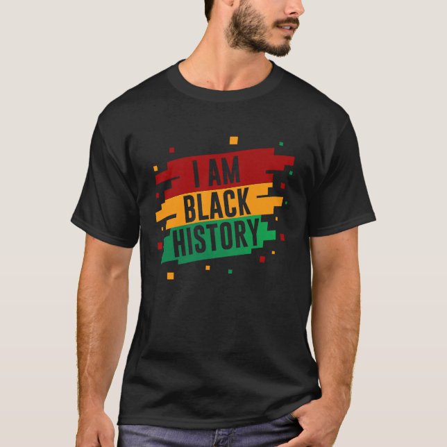 Camiseta Soy negro de historia mes africano-norteamericano  (Anverso)