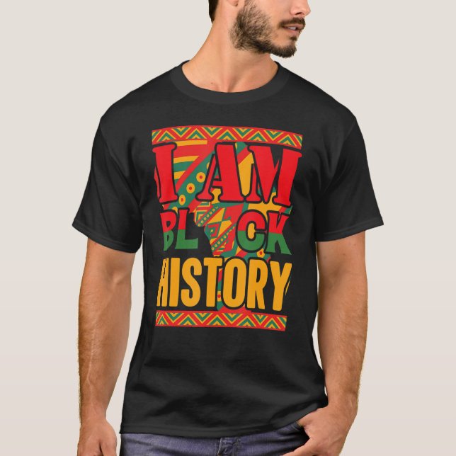 Camiseta Soy negro de historia mes africano-norteamericano  (Anverso)