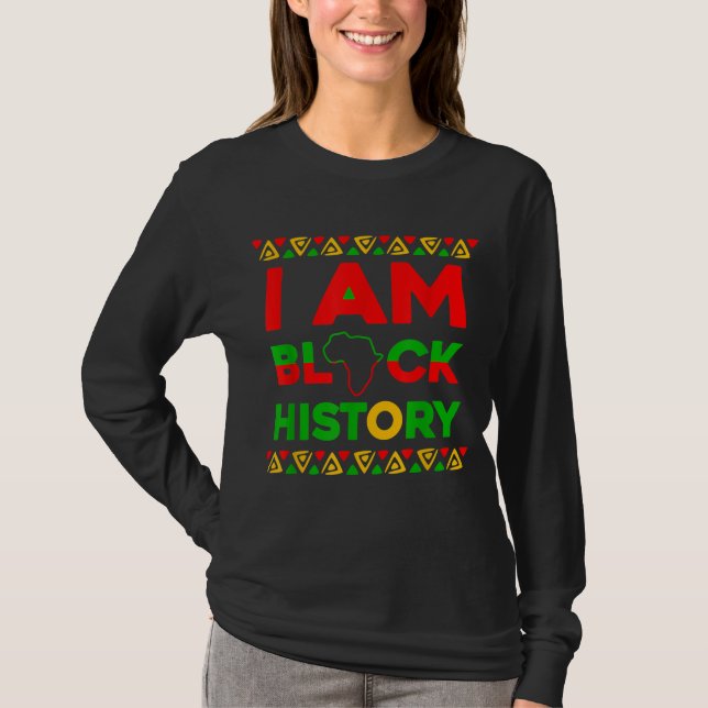 Camiseta Soy negro de historia mes BLM Afrocéntrico (Anverso)