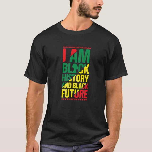 Camiseta Soy negro de historia y africano orgulloso del fut (Anverso)