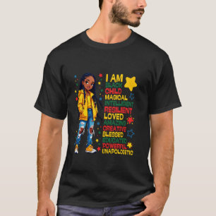 Camiseta Soy negro Mes de la historia del niño afroamerican