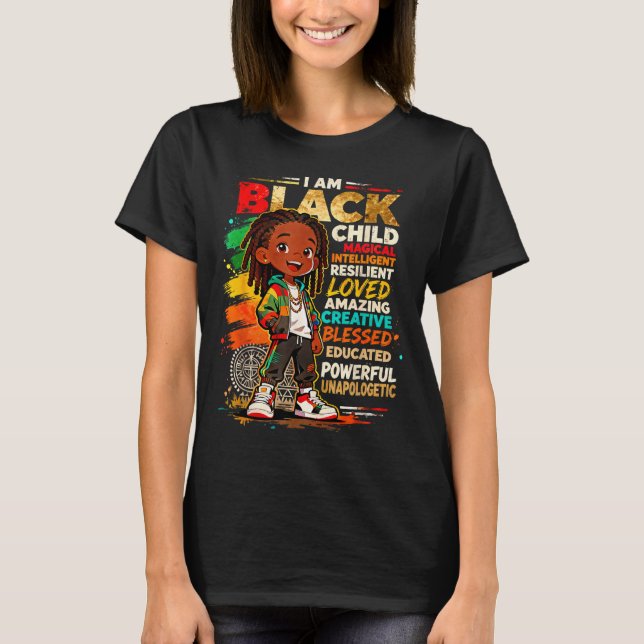 Camiseta Soy Niño Negro Poderoso Amado Creativo Orgullo (Anverso)