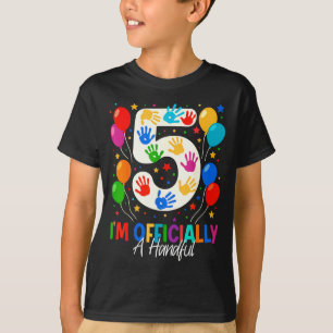Camiseta Soy Oficialmente Un Puñado Cinco Cumpleaños Niñas