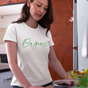 Camiseta Soy orgánico   Elegante guión manuscrito mínimo