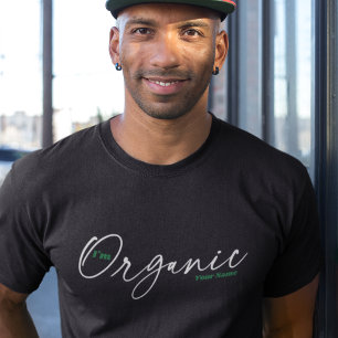 Camiseta Soy orgánico   Guión manuscrito mínimo