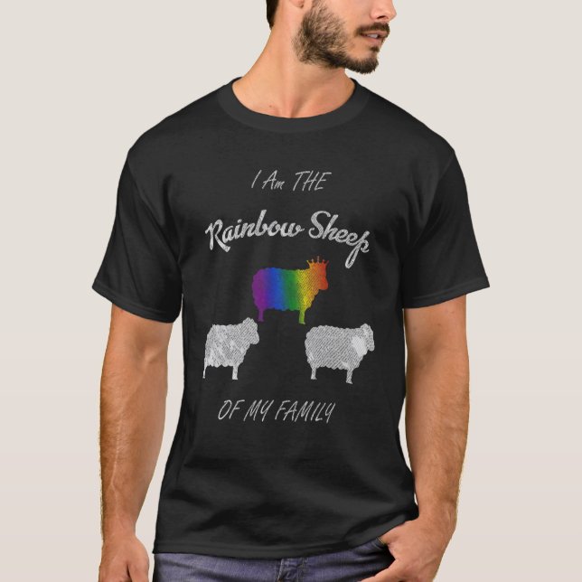 Camiseta Soy Oveja Arcoiris De Mi Familia Lésbica Gay Gay P (Anverso)