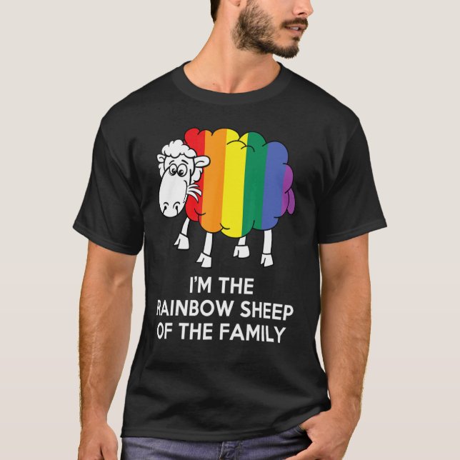 Camiseta Soy Oveja Arcoiris De Mi Familia Lgbt Lesbiana Gay (Anverso)