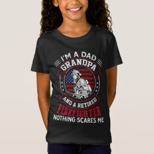 Camiseta Soy papá, abuelo retirado, bombero, nada asusta