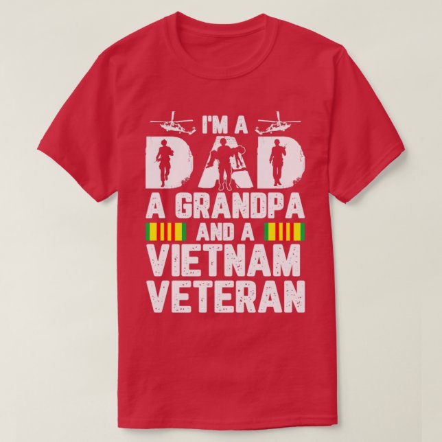 Camiseta Soy papá, abuelo y veterano de Vietnam1 (Diseño del anverso)