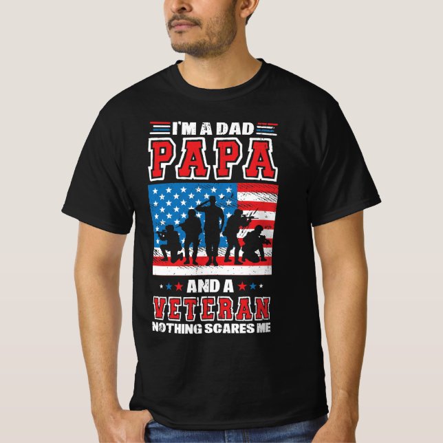Camiseta Soy papá y un veterano nada me asusta (Anverso)