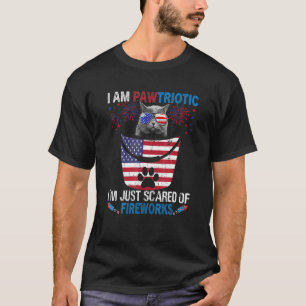 Camiseta Soy Pawtriotic Cat Fireworks Julio 4 H America Fl
