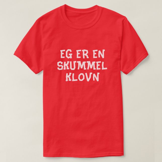 Camiseta Soy payaso espeluznante en rojo noruego (Diseño del anverso)