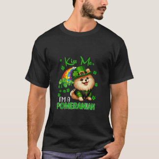 Camiseta Soy Pomerania Día de San Patricio Shamrock Rainbo