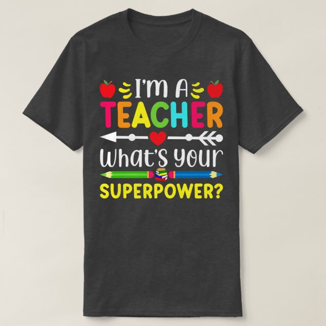 Camiseta Soy profesor, ¿qué es tu superpoder?  (Diseño del anverso)