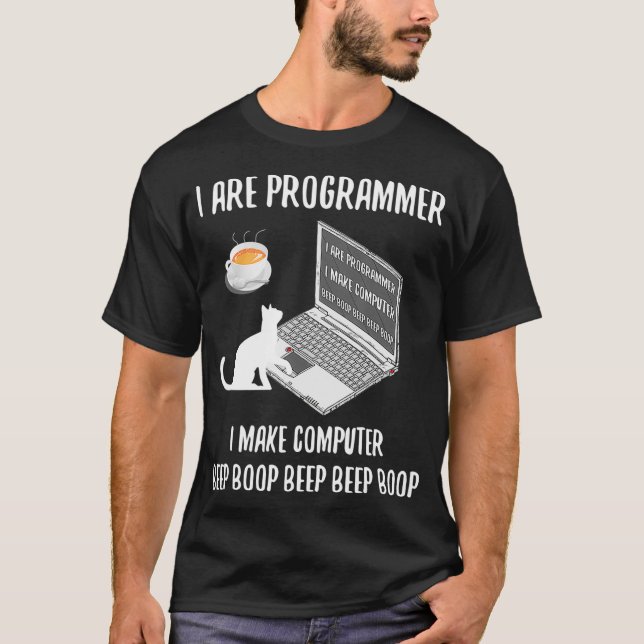 Camiseta Soy Programador Hago Boop De Sonido De Computadora (Anverso)