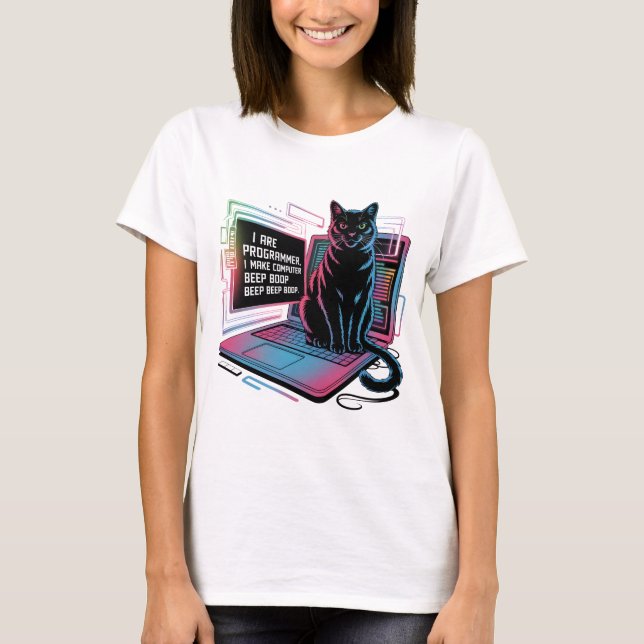 Camiseta Soy programador, hago que la computadora BEEP BOOP (Anverso)