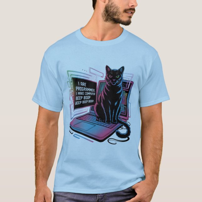 Camiseta Soy programador, hago que la computadora BEEP BOOP (Anverso)