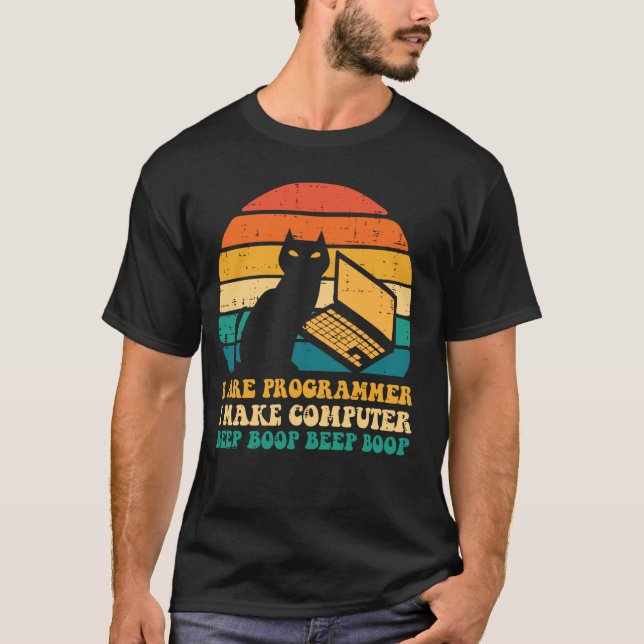 Camiseta Soy programador, hago que la computadora emita pit (Anverso)